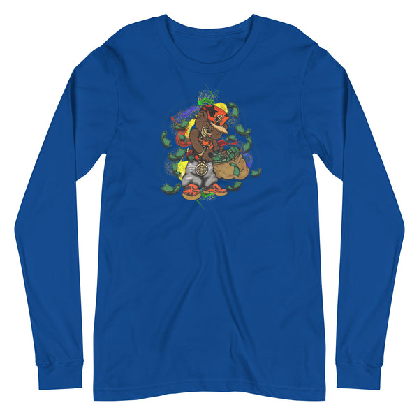 MONEY BEAR (orange camo suit) Long Sleeve Tees